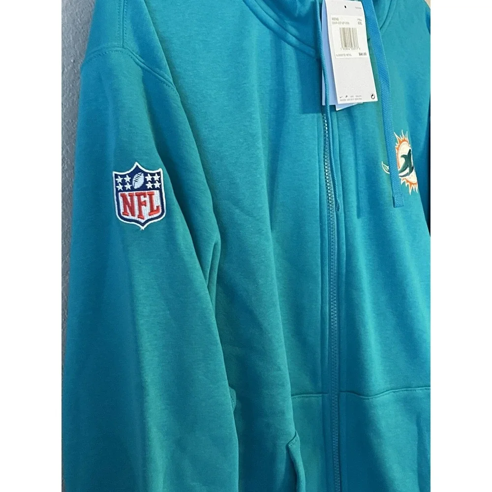 Miami Dolphins NFL Football Nike‎ Full Zip Hooded Jacket Men's 2XL NWT